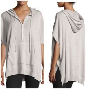 ATM ANTHONY THOMAS MELILLO PONCHO HOODIE SWEATER 1/4 ZIP MINIMALIST CASUAL XS S